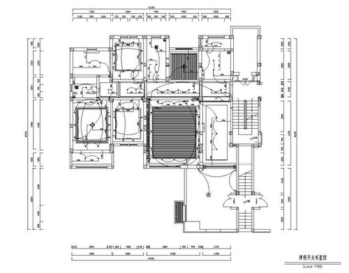 新中式风格4室2厅2卫住宅装修施工图设计